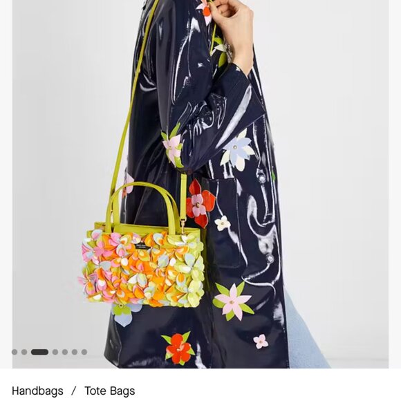 New KATE SPADE Sam Icon Bouquet Floral Embellished Small Tote Crossbody - NWT - Picture 7 of 8